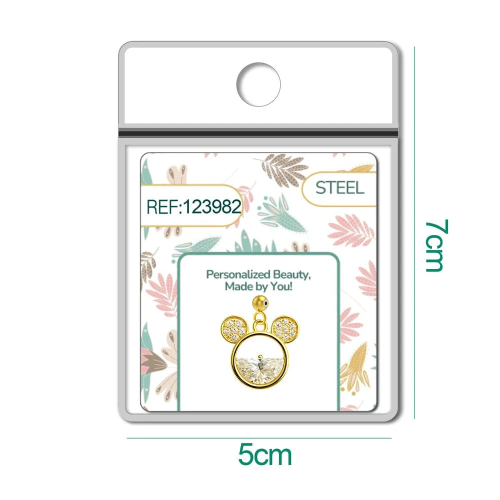 Charm Cobre Chapado Oro 14K con Circonita Oso Redondo detalle