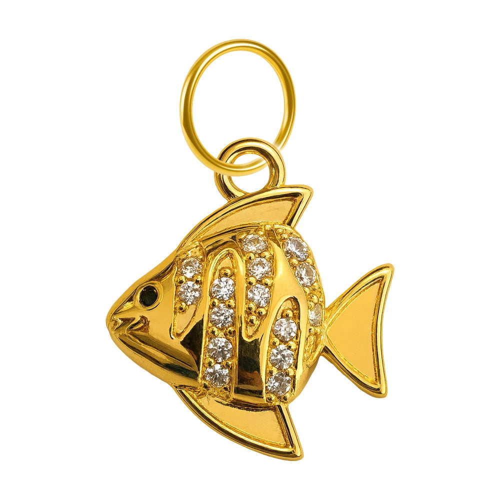 Charm Cobre Chapado Oro 14K con Circonita Pez Colgante