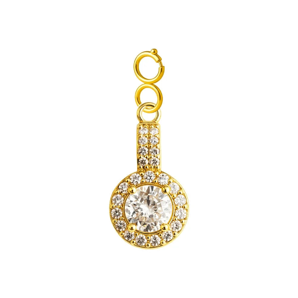Charm Cobre Chapado Oro 14K con Circonita Redondo con Cierre