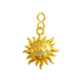 Charm Cobre Chapado Oro 14K con Circonita Sol con Cara con Cierre