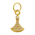 Charm colgante dorado de vestido con circonitas y aro de acero