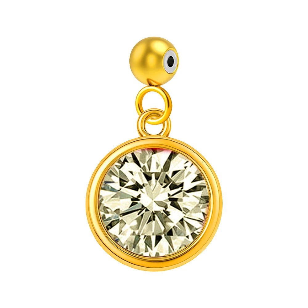 Charm Piedra de Nacimiento Agosto Acero Dorado