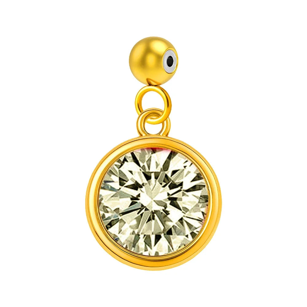 Charm Piedra de Nacimiento en Acero Dorado - Mes Agosto - SKU 124048