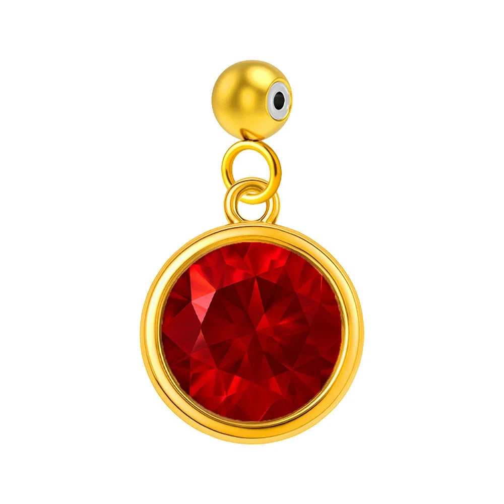 Charm Piedra de Nacimiento en Acero Dorado - Mes Julio - SKU 124047