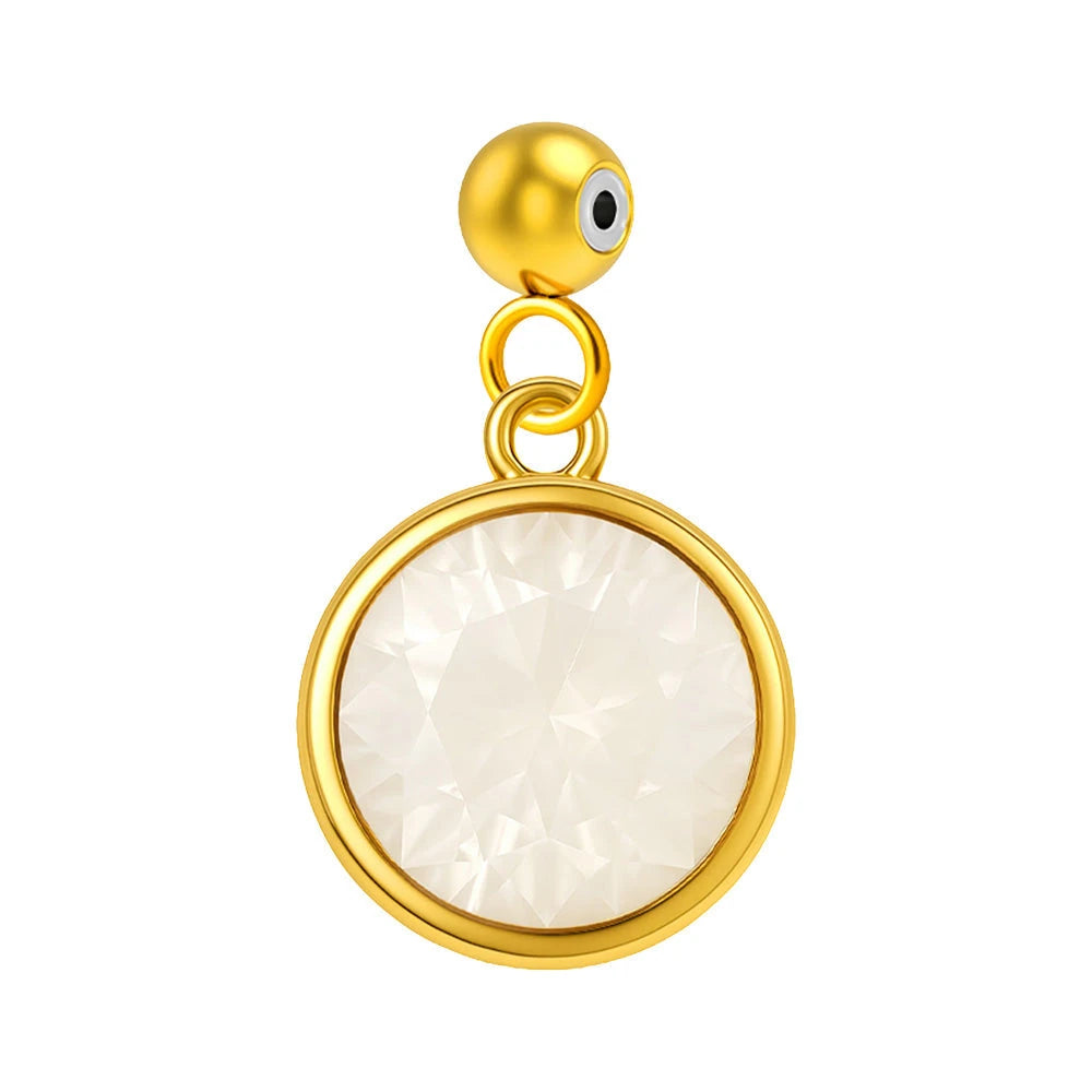 Charm Piedra de Nacimiento Junio Acero Dorado