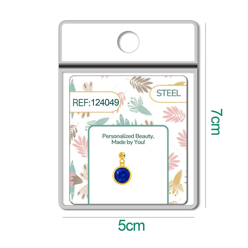 Charm Piedra de Nacimiento Septiembre Acero Dorado detalle