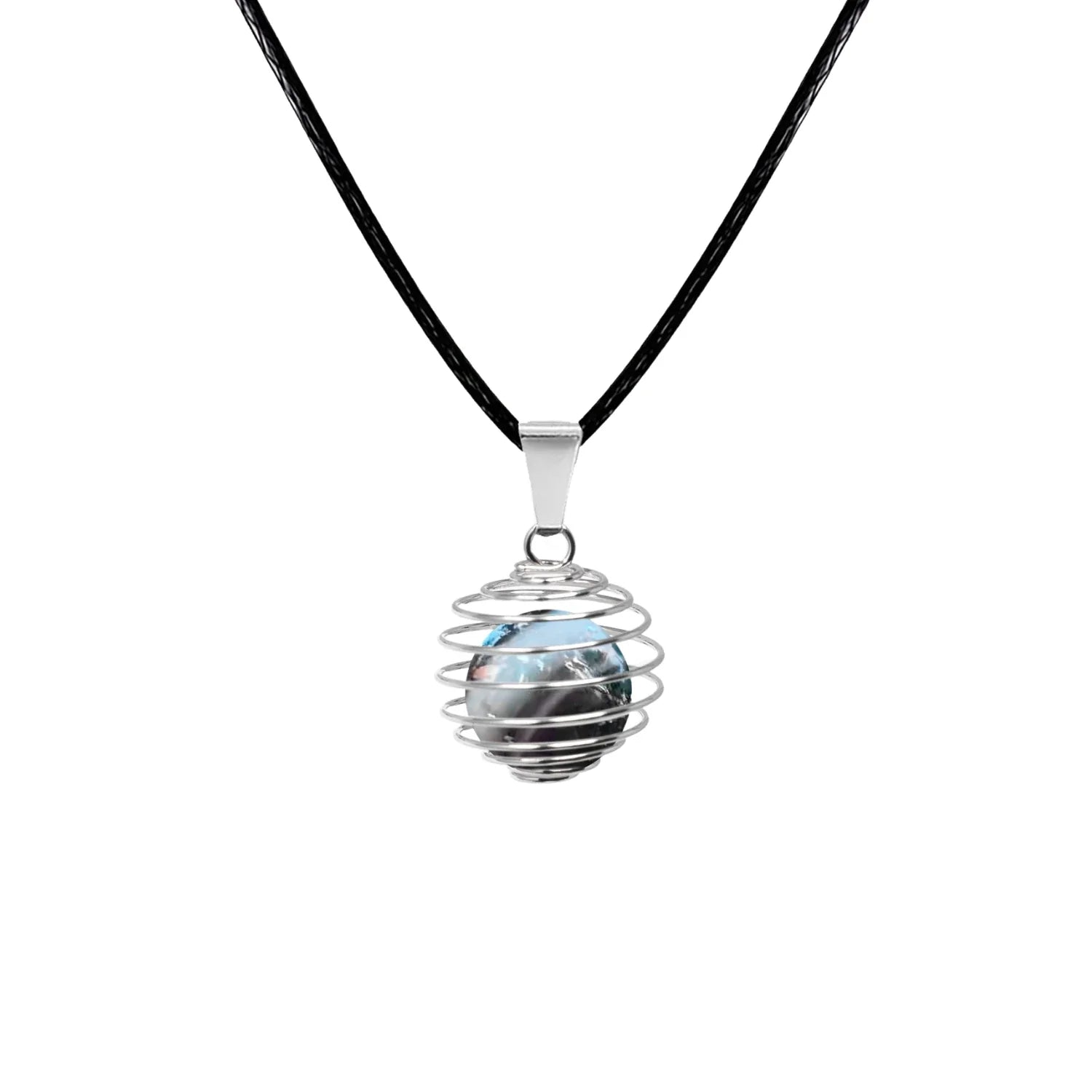 Colgante de Ágata Negra 14 mm con Accesorio de Acero