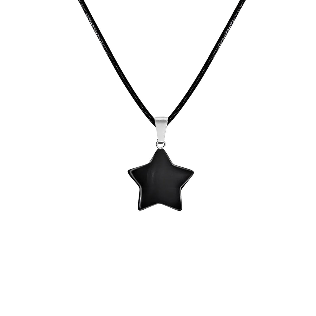 Colgante Estrella de Piedra Natural - Piedra Natural Ágata Negra - SKU 13198