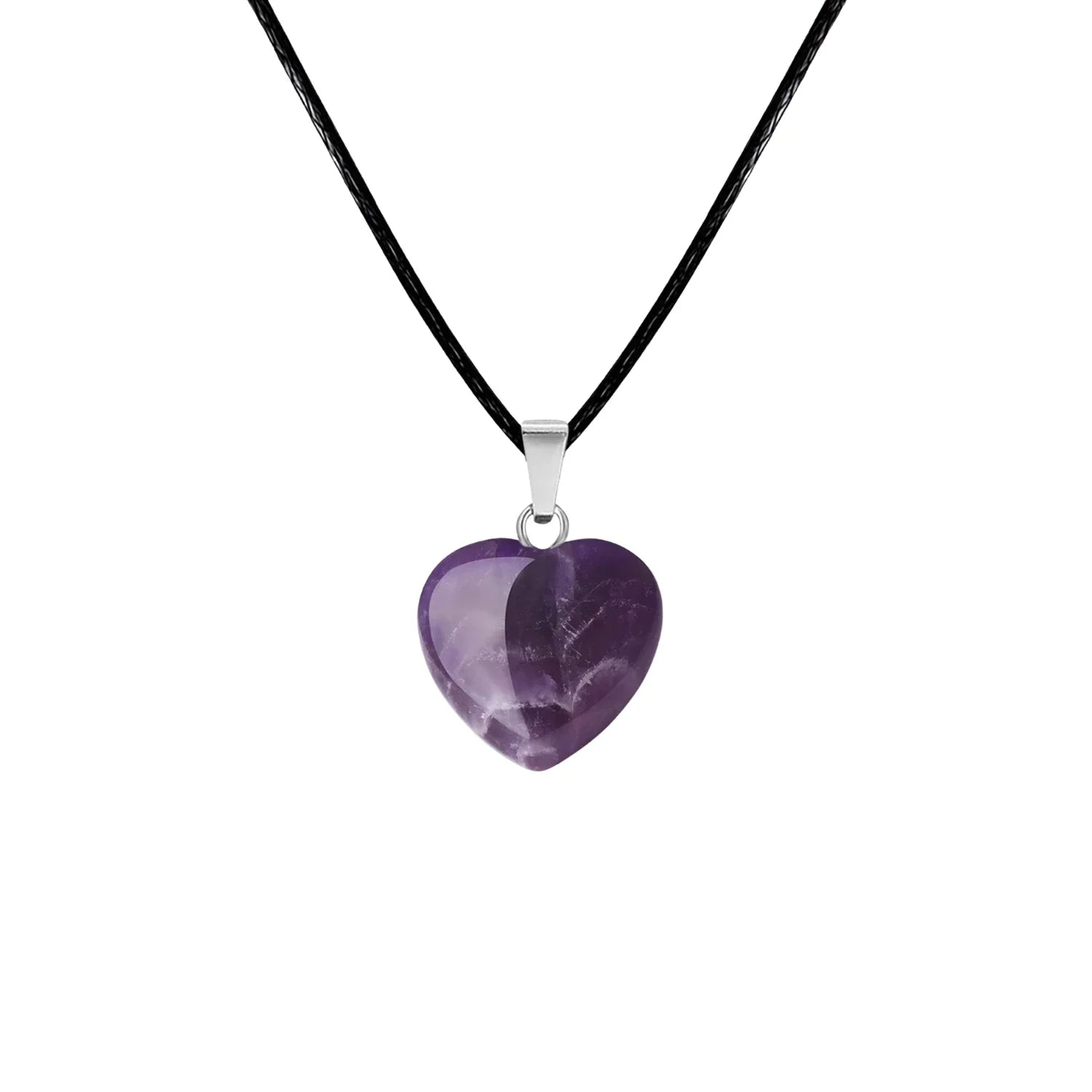 Colgante Corazón de Piedra Natural - Piedra Natural Amatista - SKU 13153