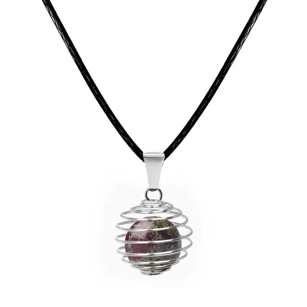 Colgante Bola de 14 mm en Piedra Natural con Acero - Piedra Natural Amazonita - SKU 16044