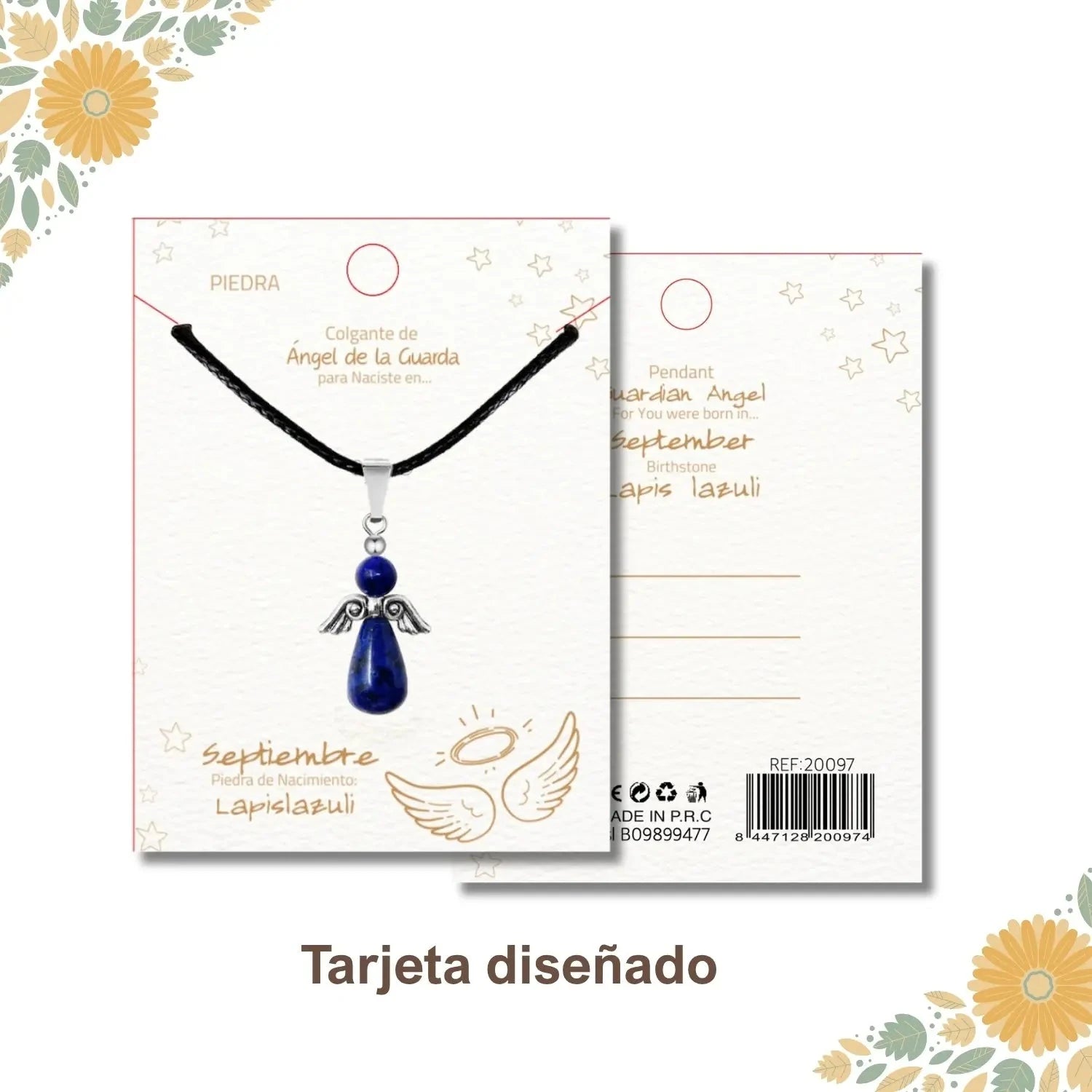 Colgante Ángel de la Guarda en Lapislázuli acabado