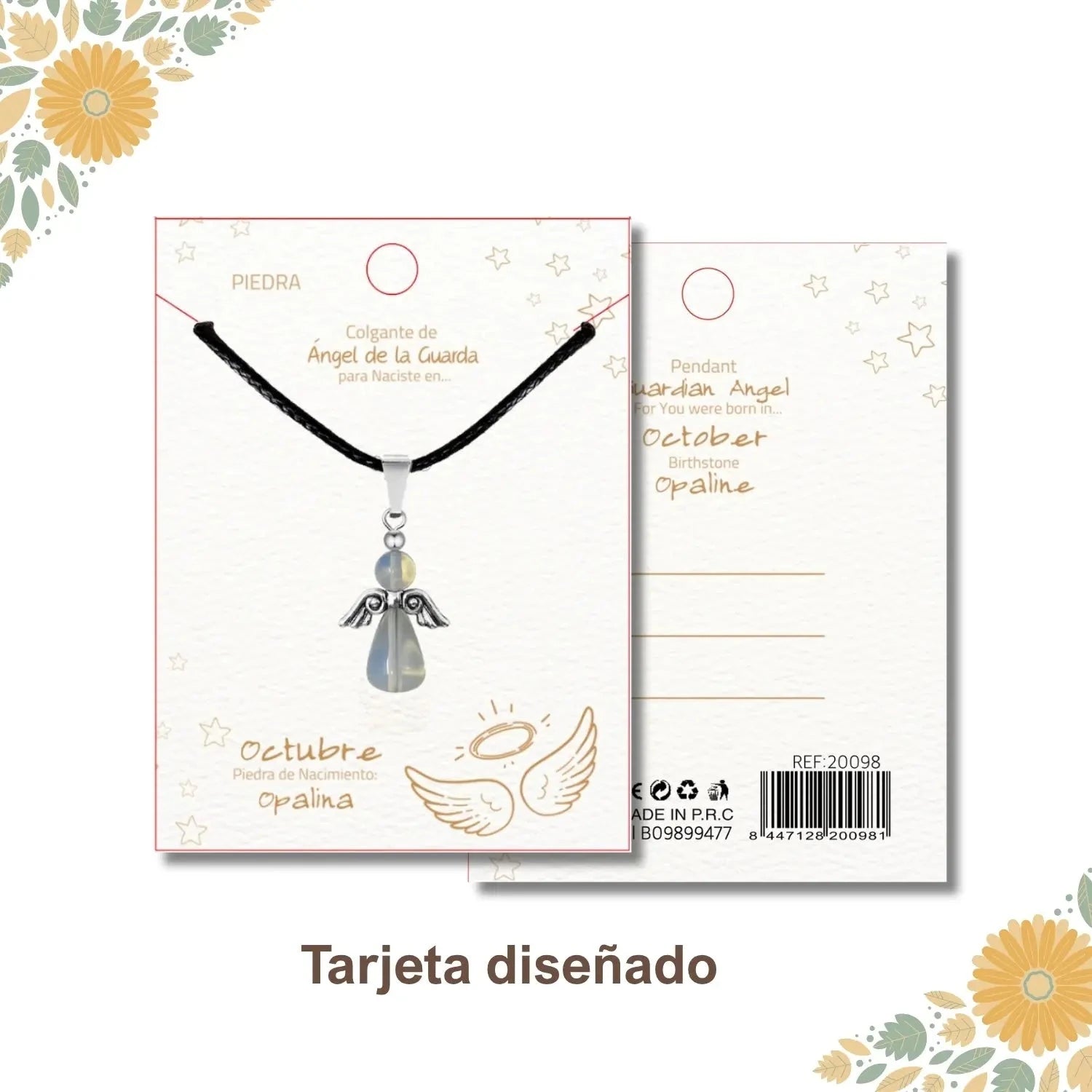 Colgante Ángel de la Guarda en Opalina acabado