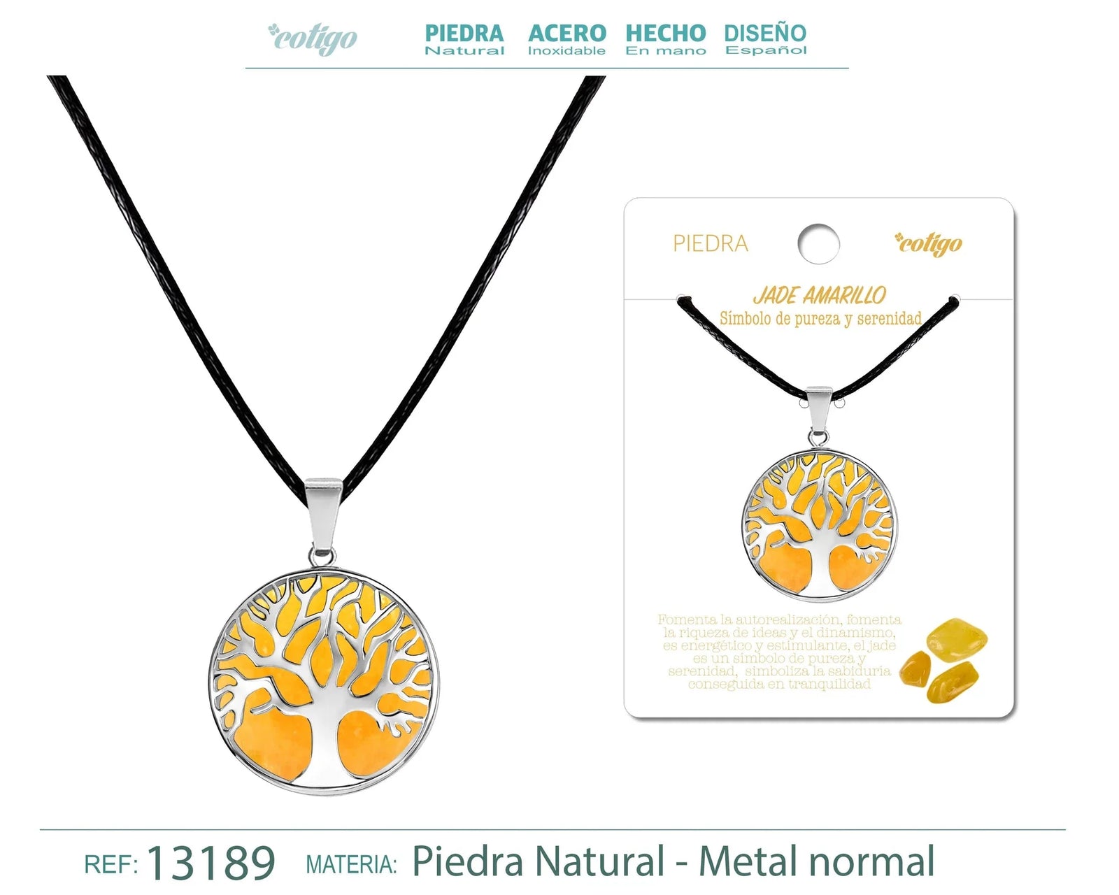 Colgante Árbol de Vida Jade Amarillo
