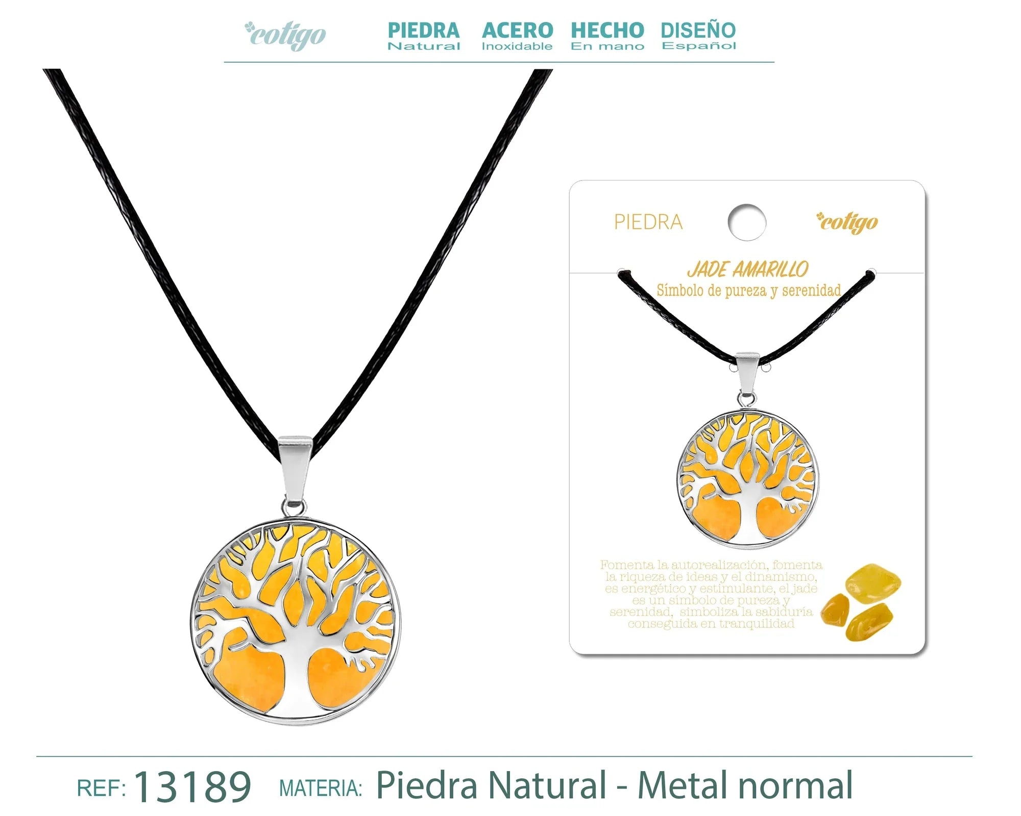 Colgante Árbol de Vida Jade Amarillo