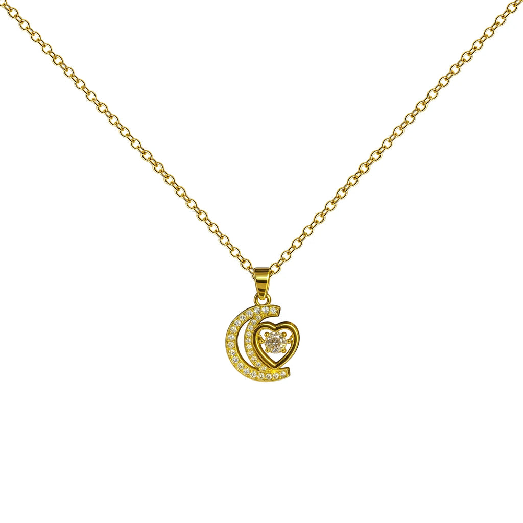 Colgante Corazón con Espiral Dorado