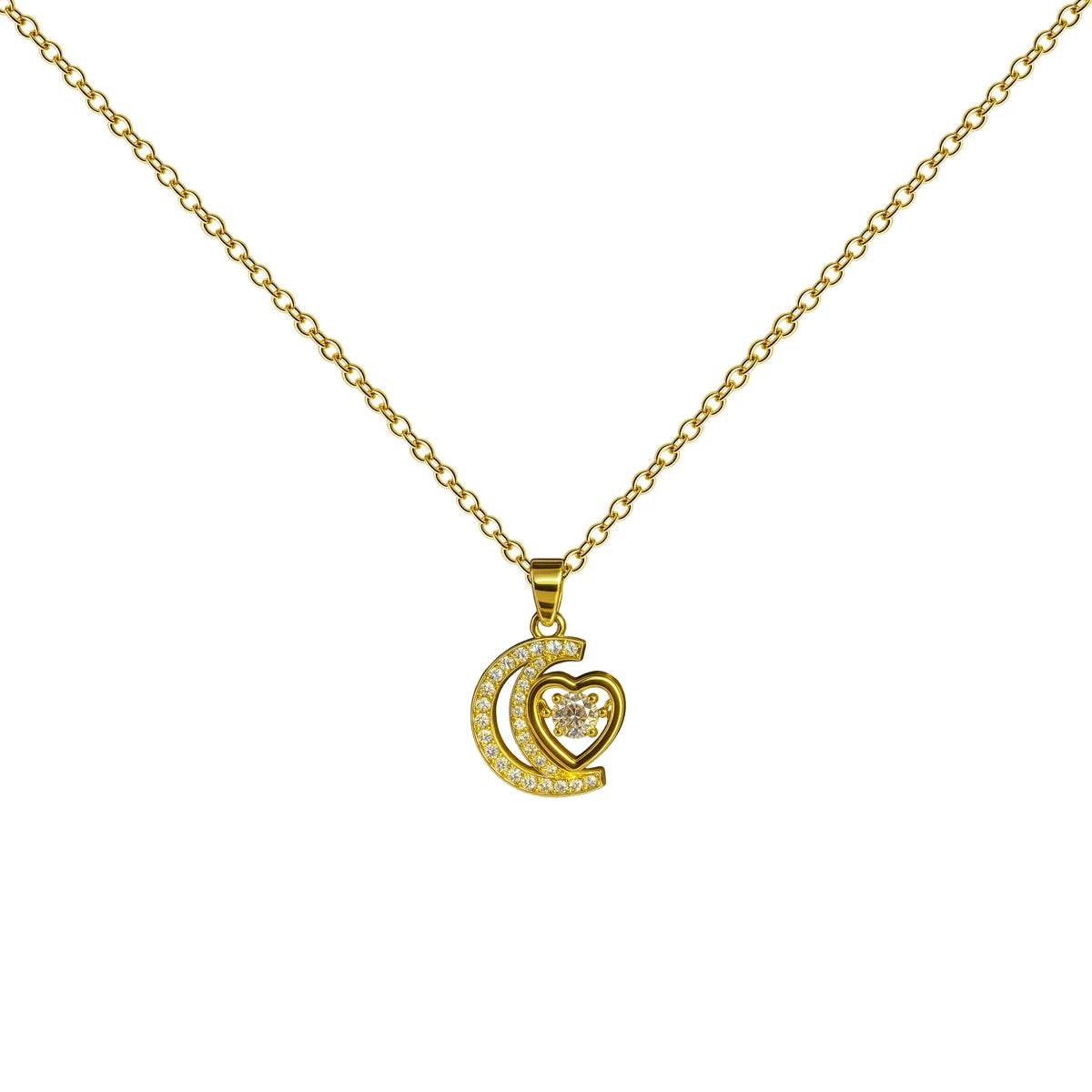 Colgante Corazón con Espiral Dorado