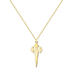 Colgante Cruz de Santiago de Acero Dorado