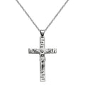Collar Cruz con Jesús Crucificado en Acero Inoxidable - Plateado