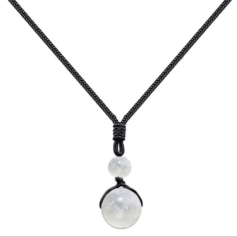 Colgante Bola de 14 mm en Piedra Natural - Piedra Natural Cuarzo Blanco - SKU 20396