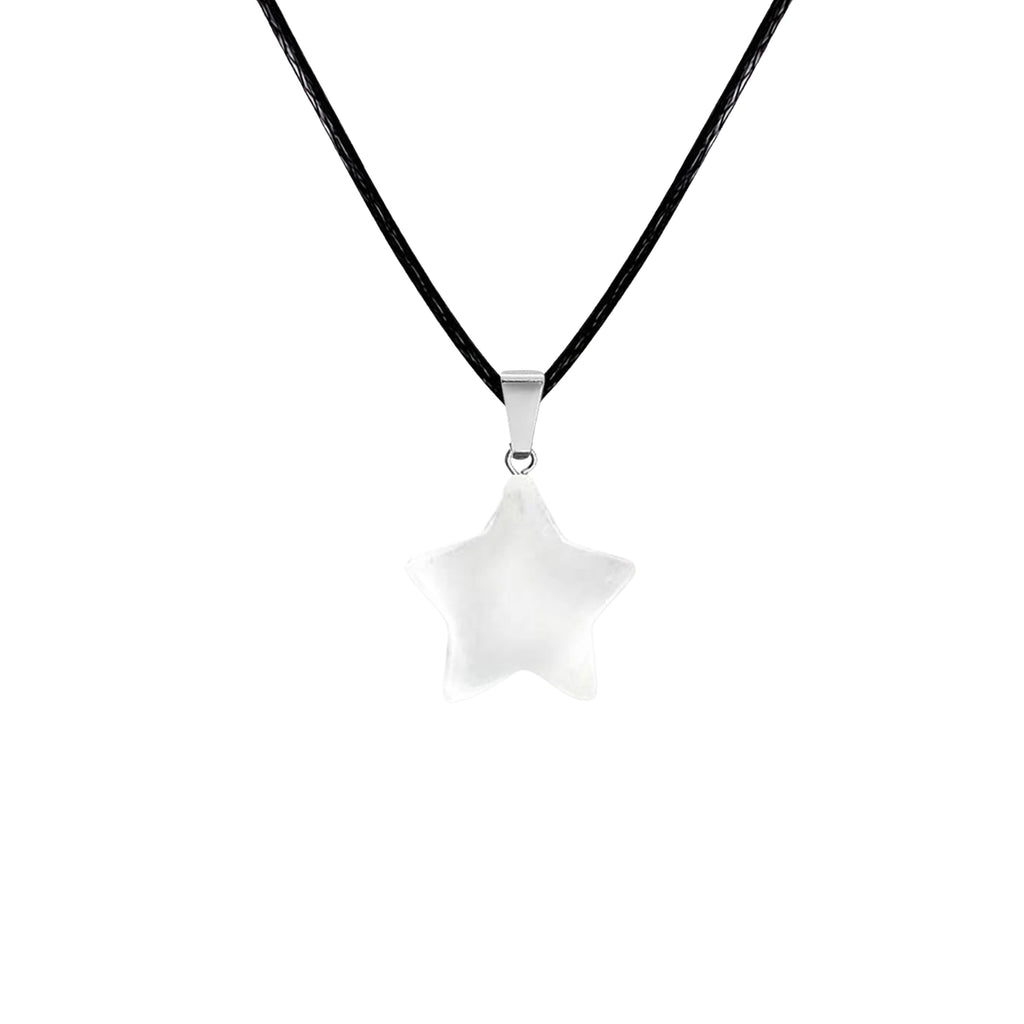 Colgante Cuarzo Blanco en Forma de Estrella 13192
