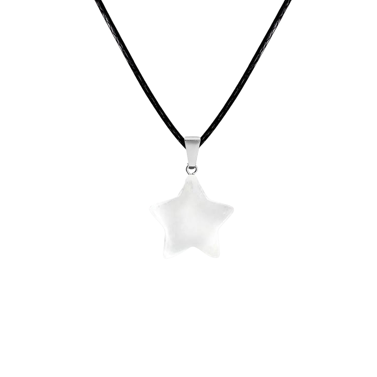 Colgante Cuarzo Blanco en Forma de Estrella 13192