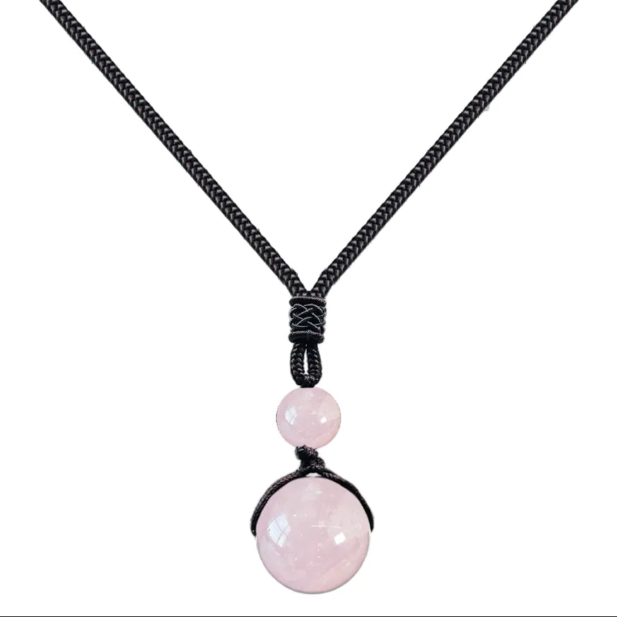 Colgante de Cuarzo Rosa Bola 14 Mm