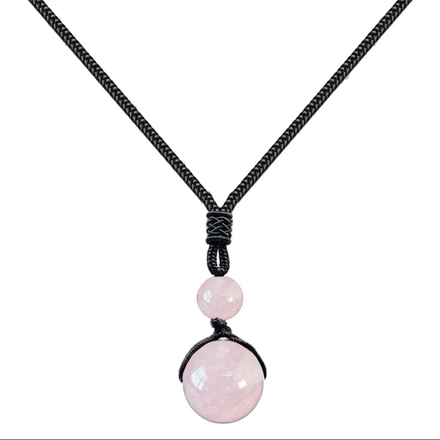 Colgante Bola de 14 mm en Piedra Natural - Piedra Natural Cuarzo Rosa - SKU 20388