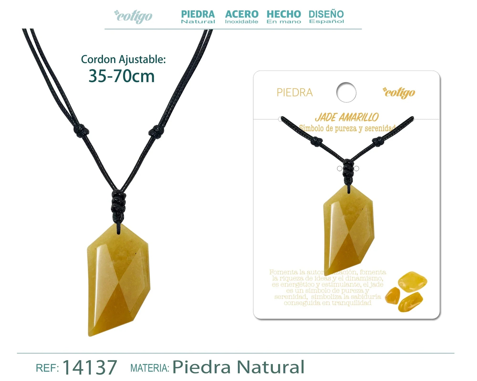Colgante Diente de Lobo de Jade Amarillo