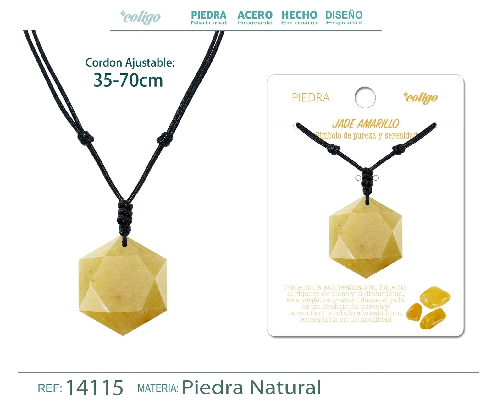 Colgante Estrella de David de Jade Amarillo