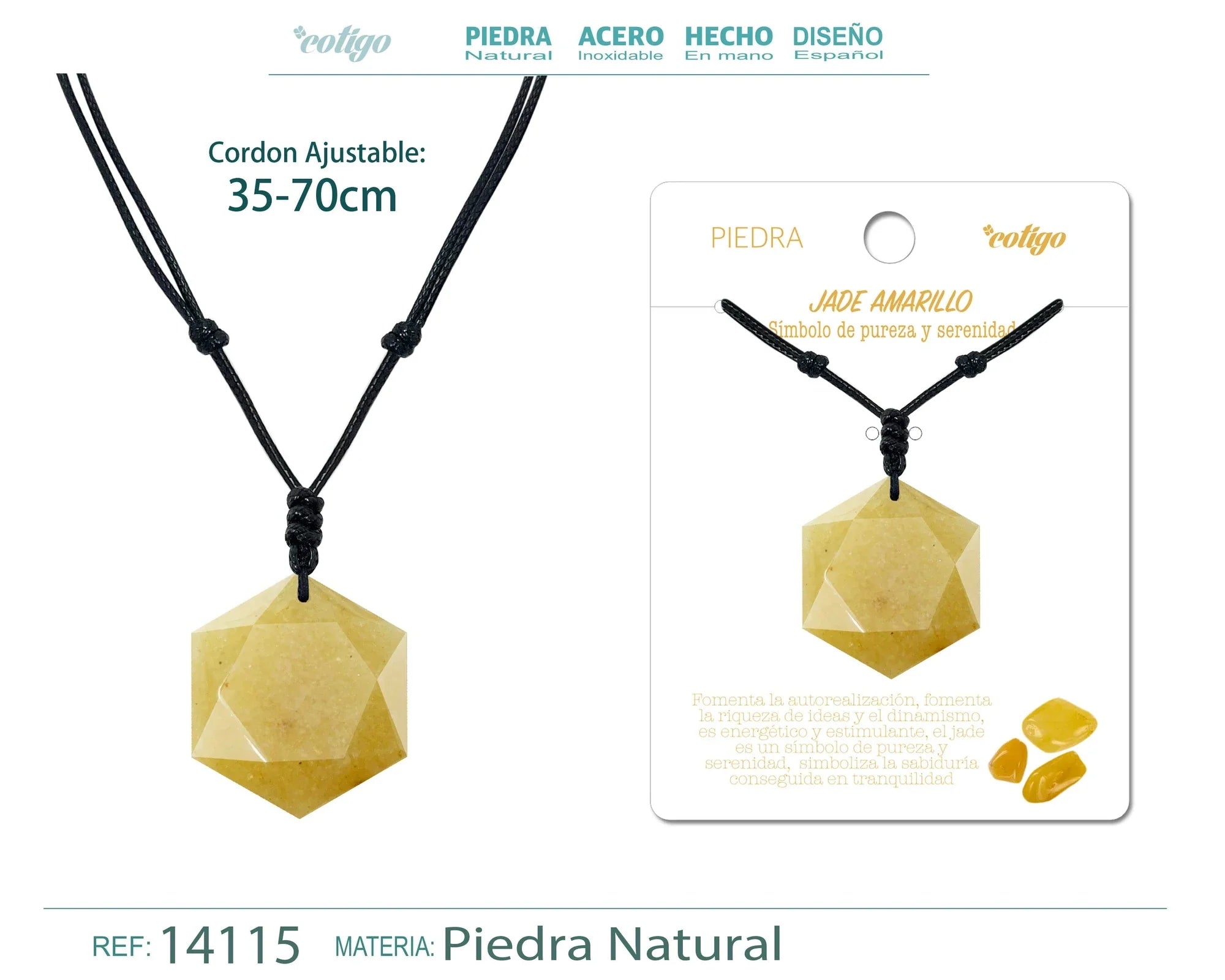 Colgante Estrella de David de Jade Amarillo