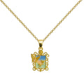 Colgante Estrella Dorada en Marco Azul