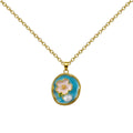 Colgante Flor Blanca en Marco Azul