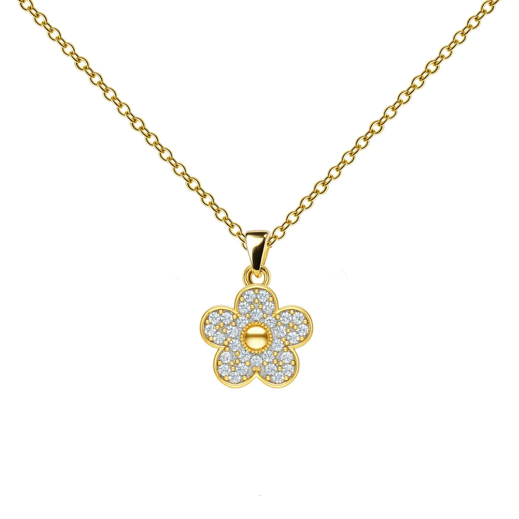 Colgante Flor con Circonitas