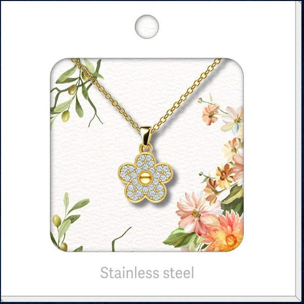 Colgante Flor con Circonitas detalle