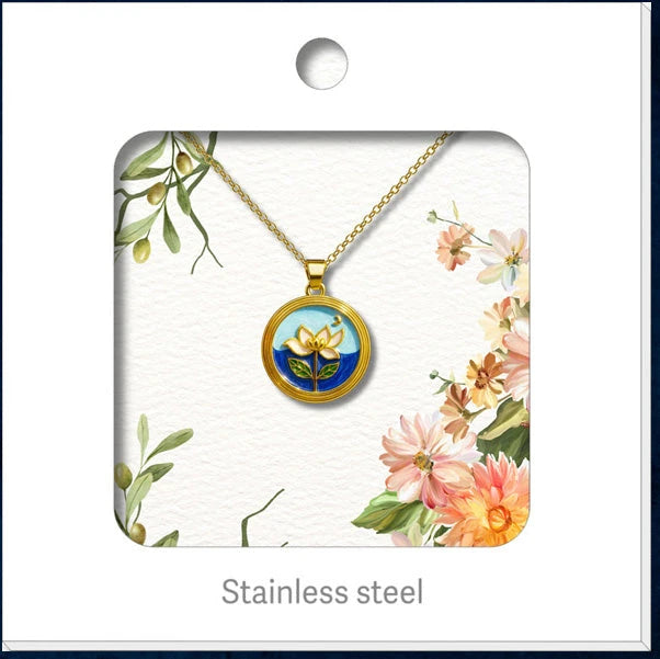 Colgante Flor de Loto Azul detalle