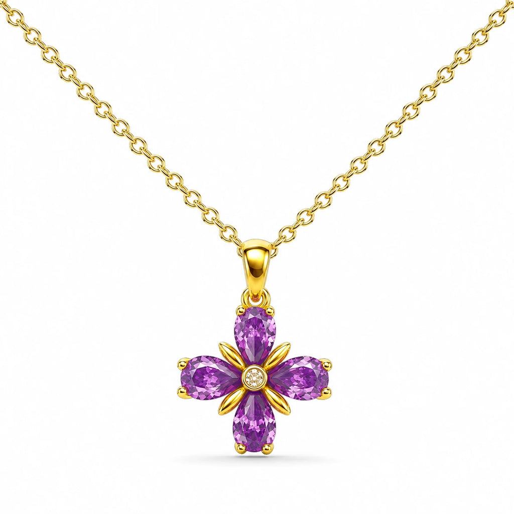 Colgante Flor Morada detalle