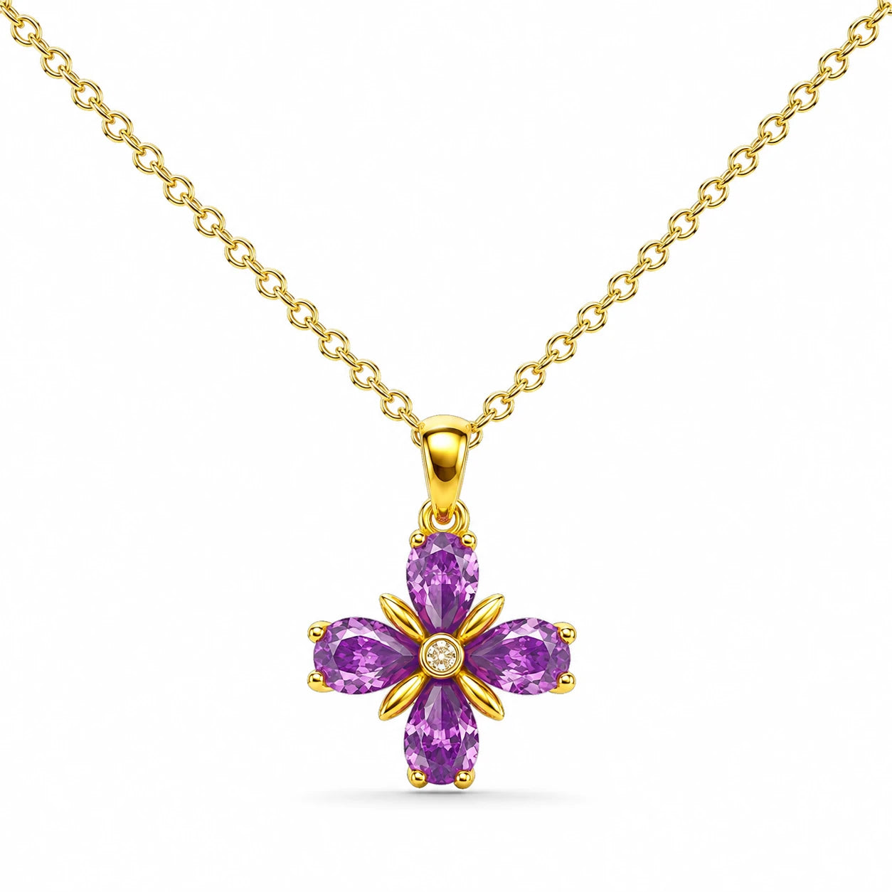 Colgante Flor Morada detalle