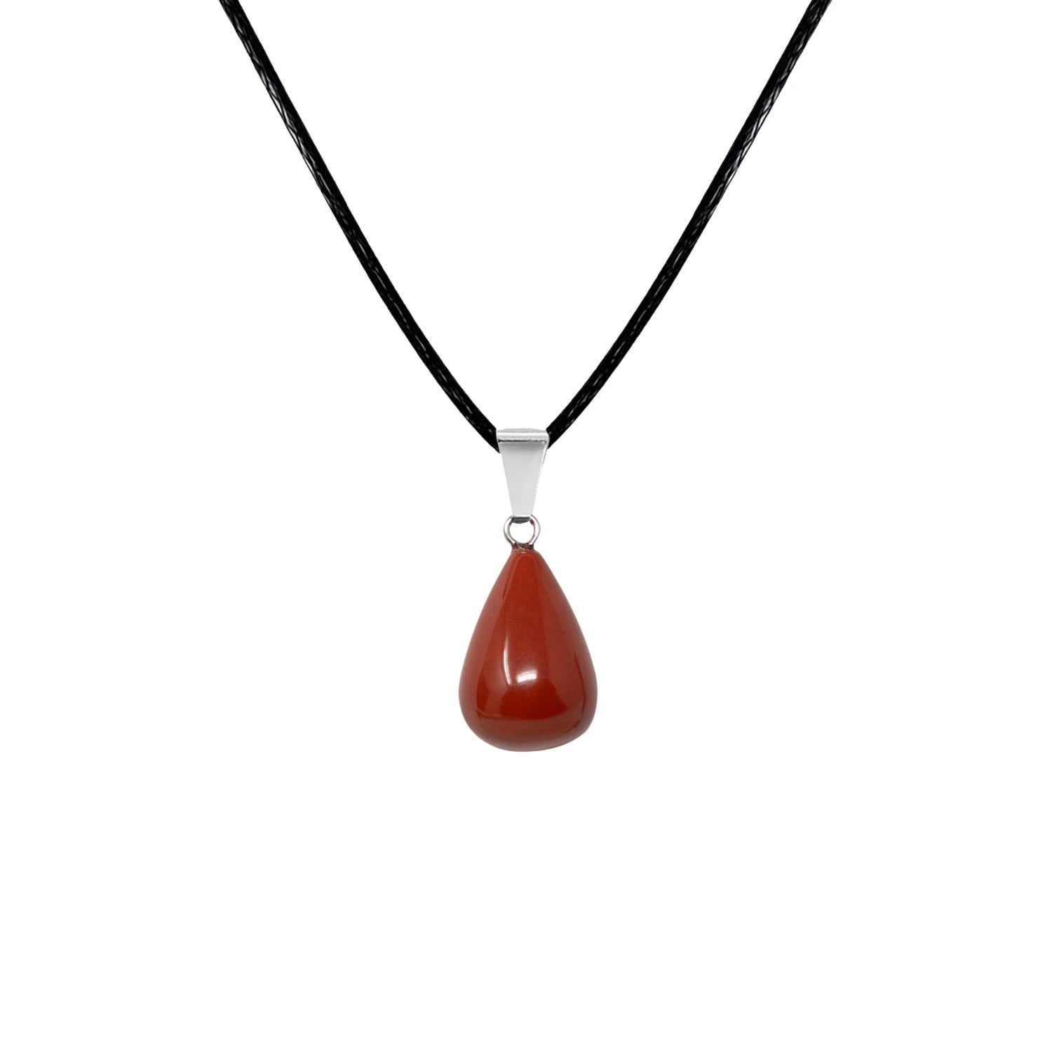 Colgante Gotita Redonda de Jade Rojo