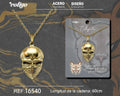 Colgante Hombre Acero Calavera Simple Dorado - Dorado