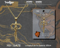 Colgante Hombre Acero Daga Serpiente Dorado - Dorado