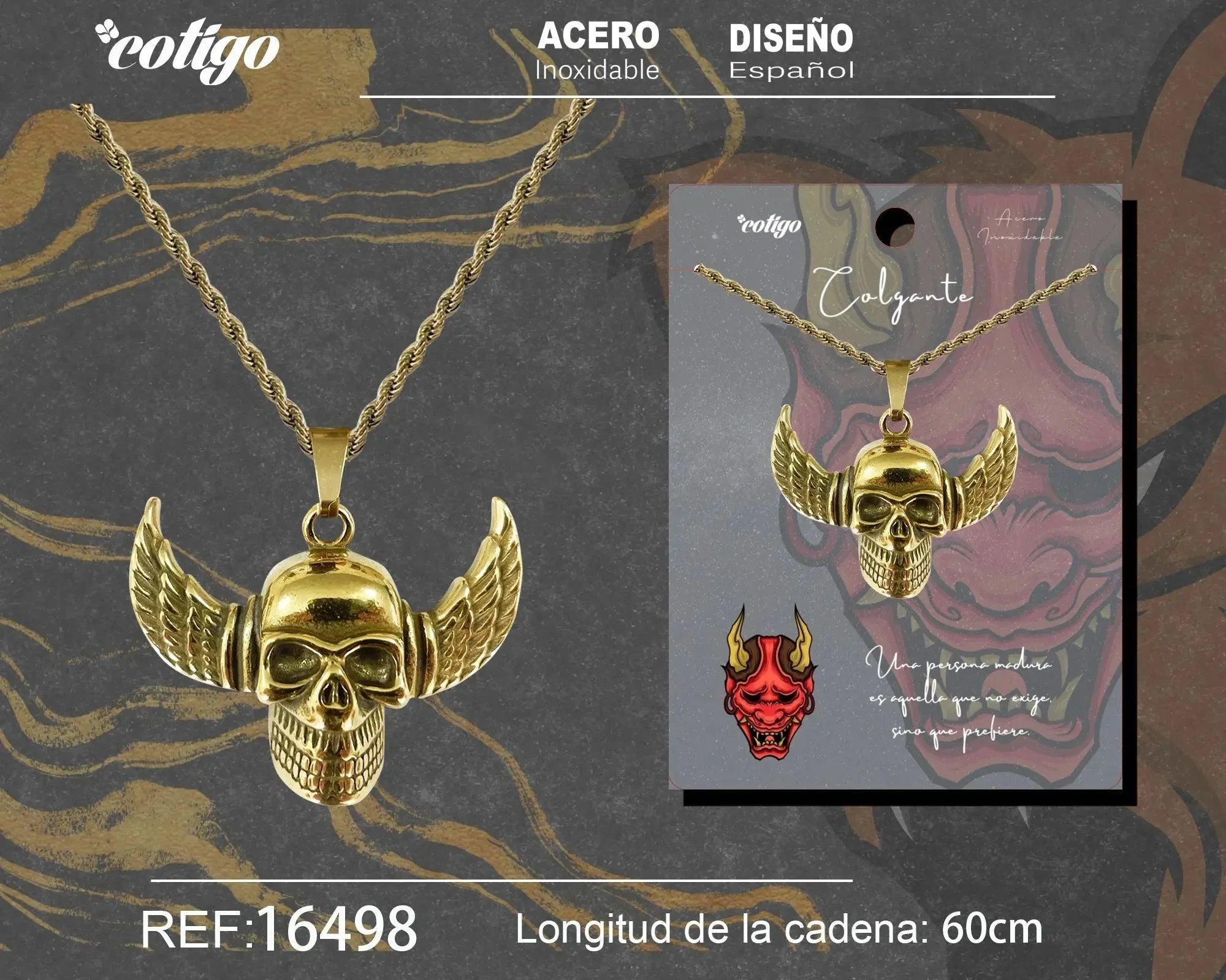 Colgante Hombre Acero color Dorado - cotigo