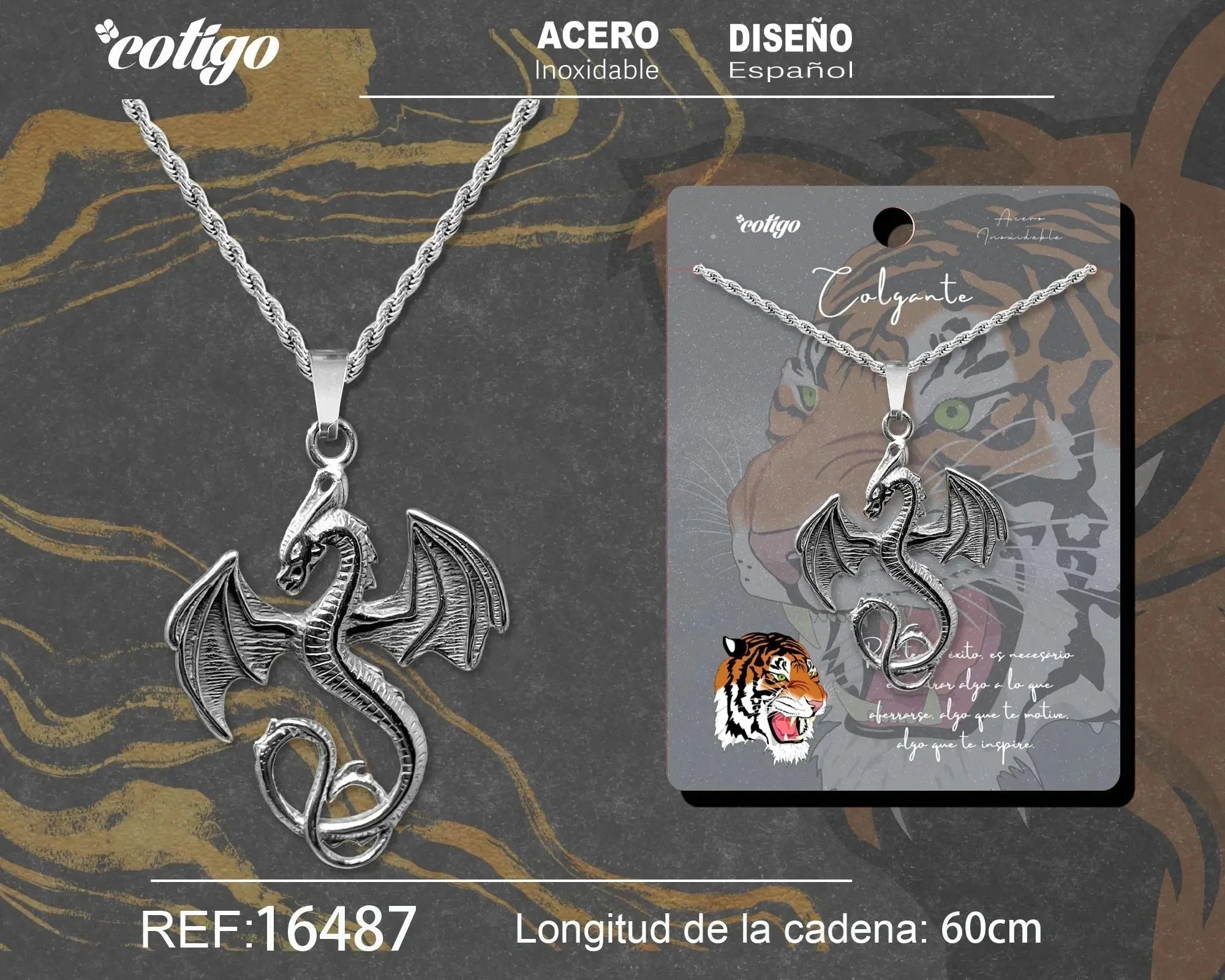 Colgante Hombre Acero color Plateado - cotigo