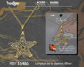 Colgante Hombre Acero Estrella Cinco Puntas Dorado - Dorado