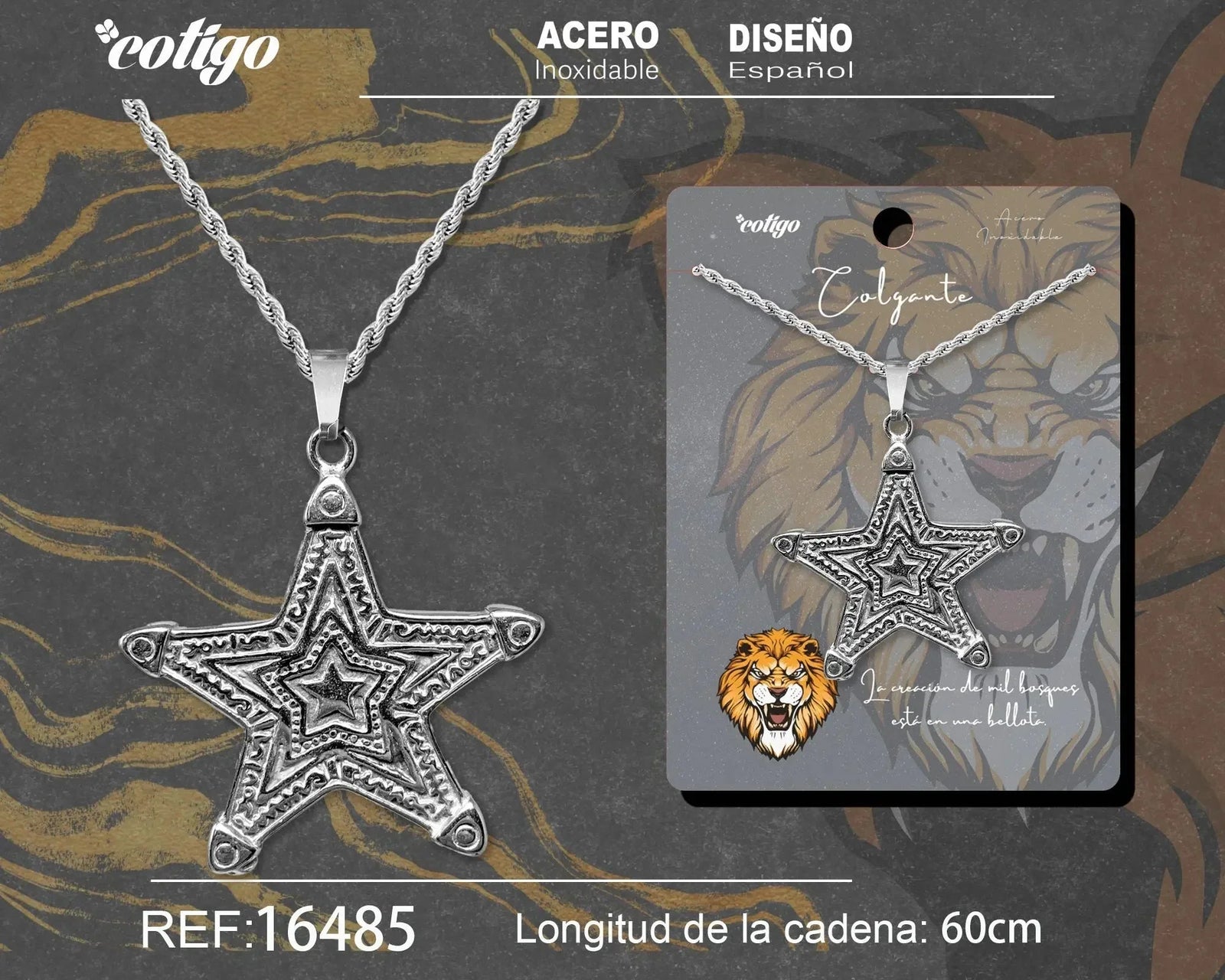 Colgante Hombre Acero color Plateado - cotigo