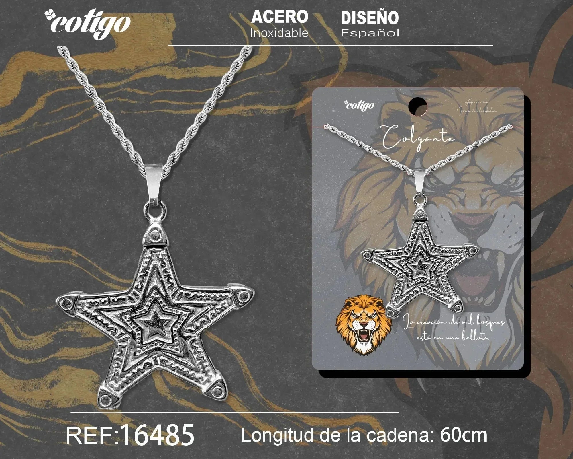 Colgante Hombre Acero color Plateado - cotigo