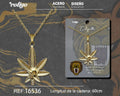 Colgante Hombre Acero Hoja Cannabis Dorado - Dorado