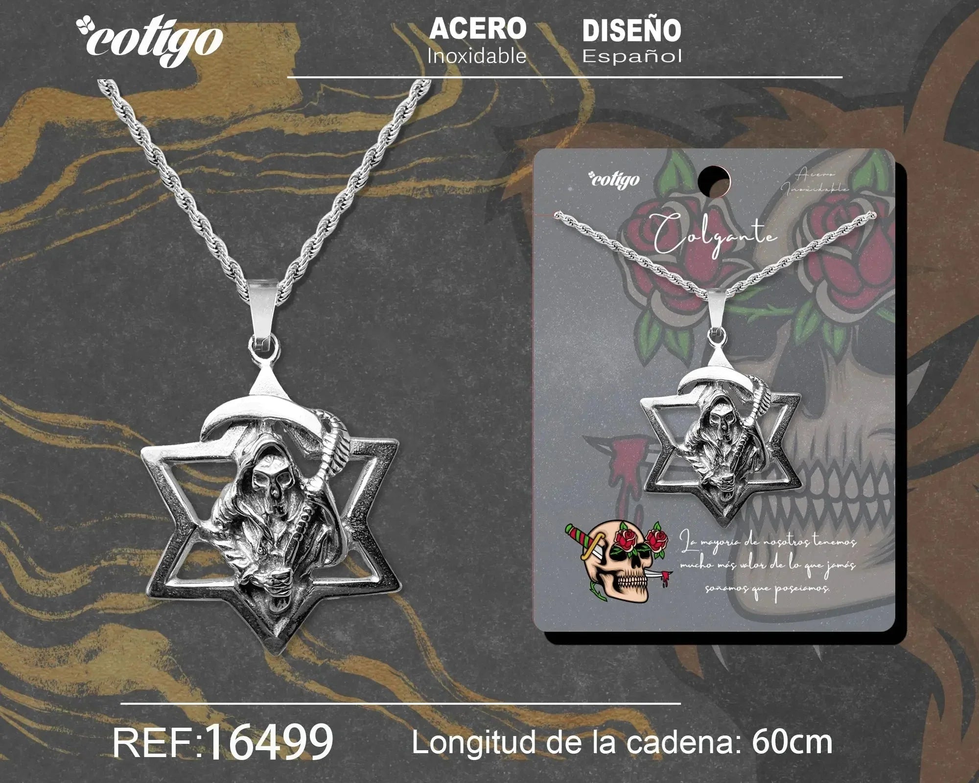 Colgante Hombre Acero color Plateado - cotigo