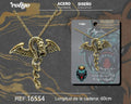 Colgante Hombre Acero Serpiente Alada Dorado - Dorado