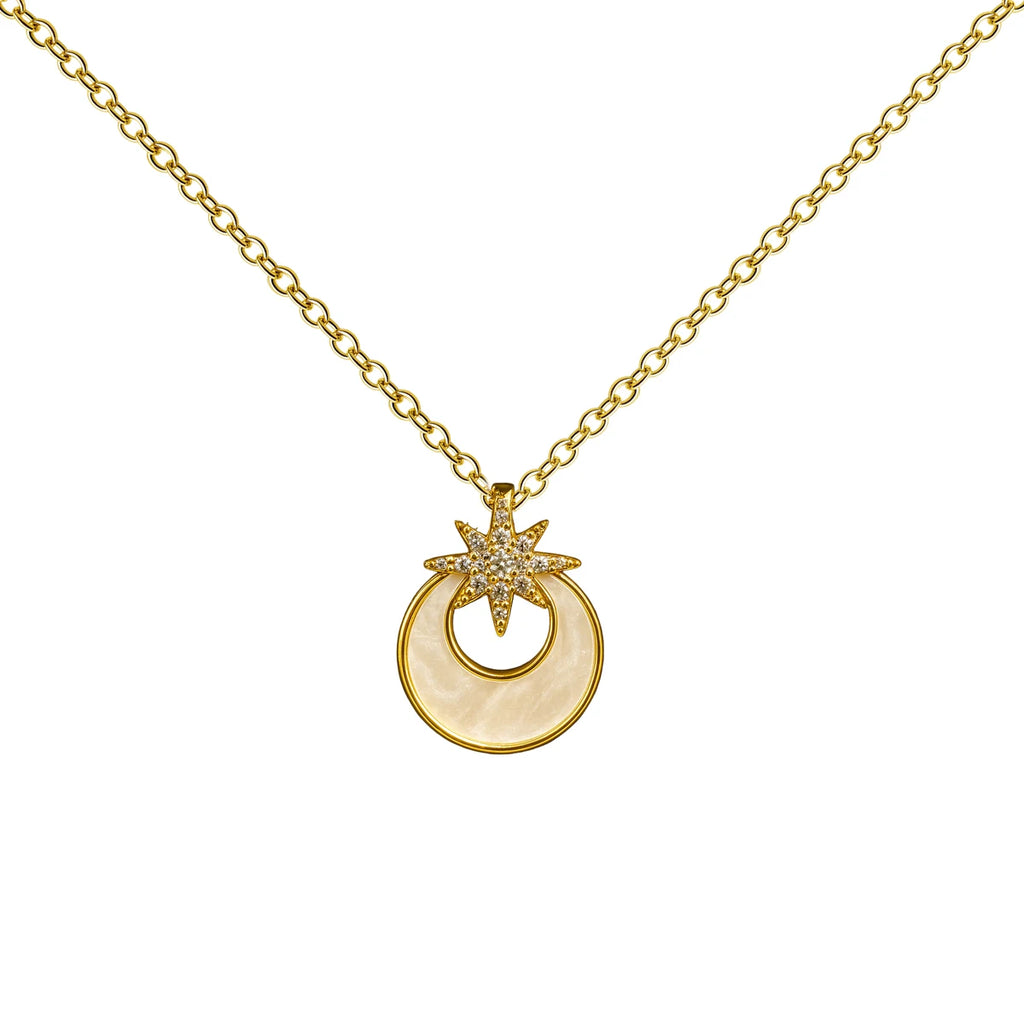 Colgante Luna Y Estrella Dorado