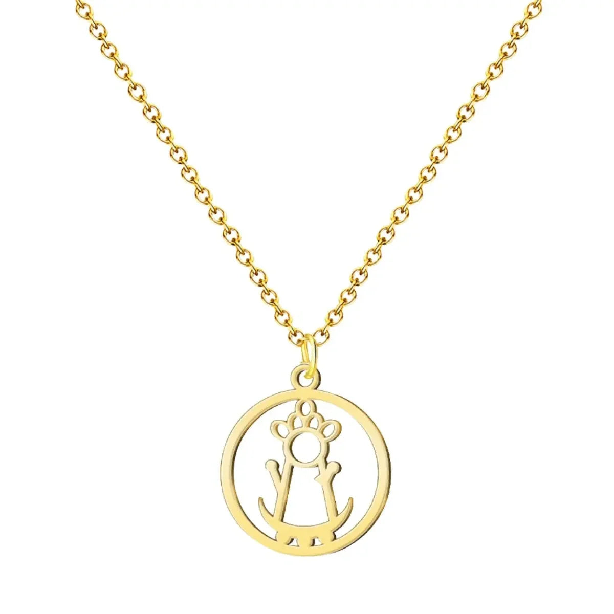 Colgante Virgen de la Fuensanta Silueta en Acero - Acabado Dorado - SKU 21201